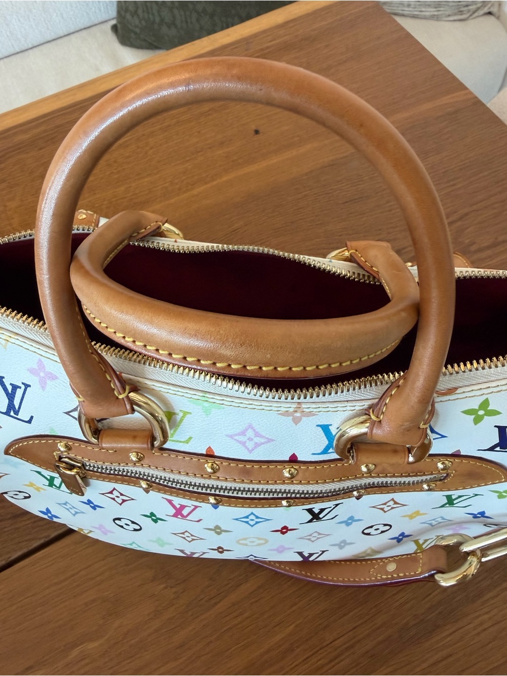 Takashi Murakami LV Monogram Multicolore Rita in Blanc/White - Picture 4 of 10
